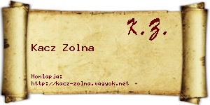 Kacz Zolna névjegykártya